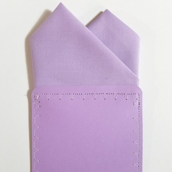 New - Soft Purple Cotton Pre-Folded Pocket Square Handkerchief Insert - Picture 4 of 7